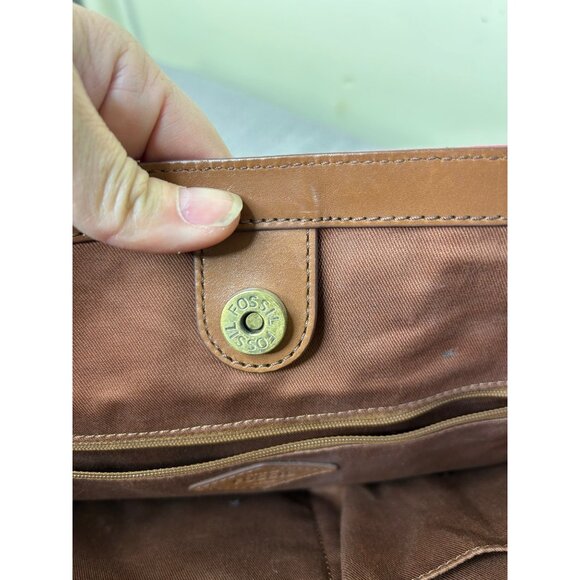 Fossil Magenta Saffiano Leather Large Tote Shoulder Handbag - Picture 5 of 9